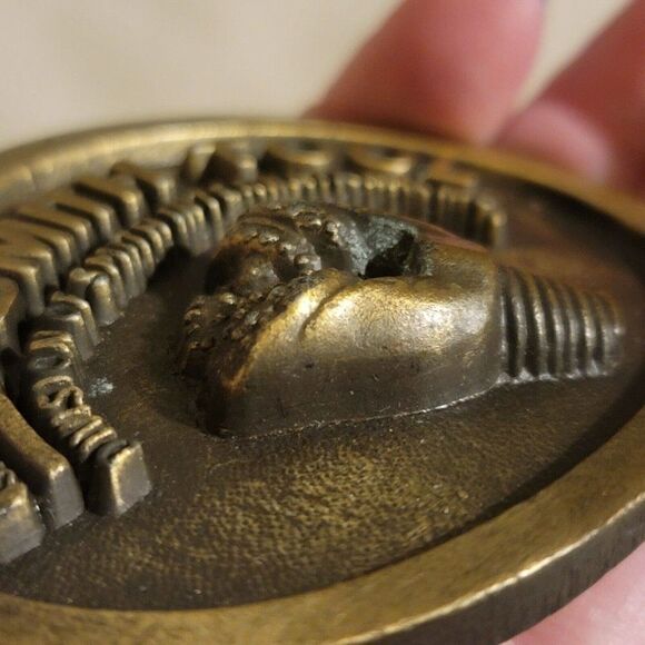 NEW Vintage Brass 3D Drill Bit Sii Smith Tool Oilfield Oilpatch Belt Buckle - Picture 2 of 6